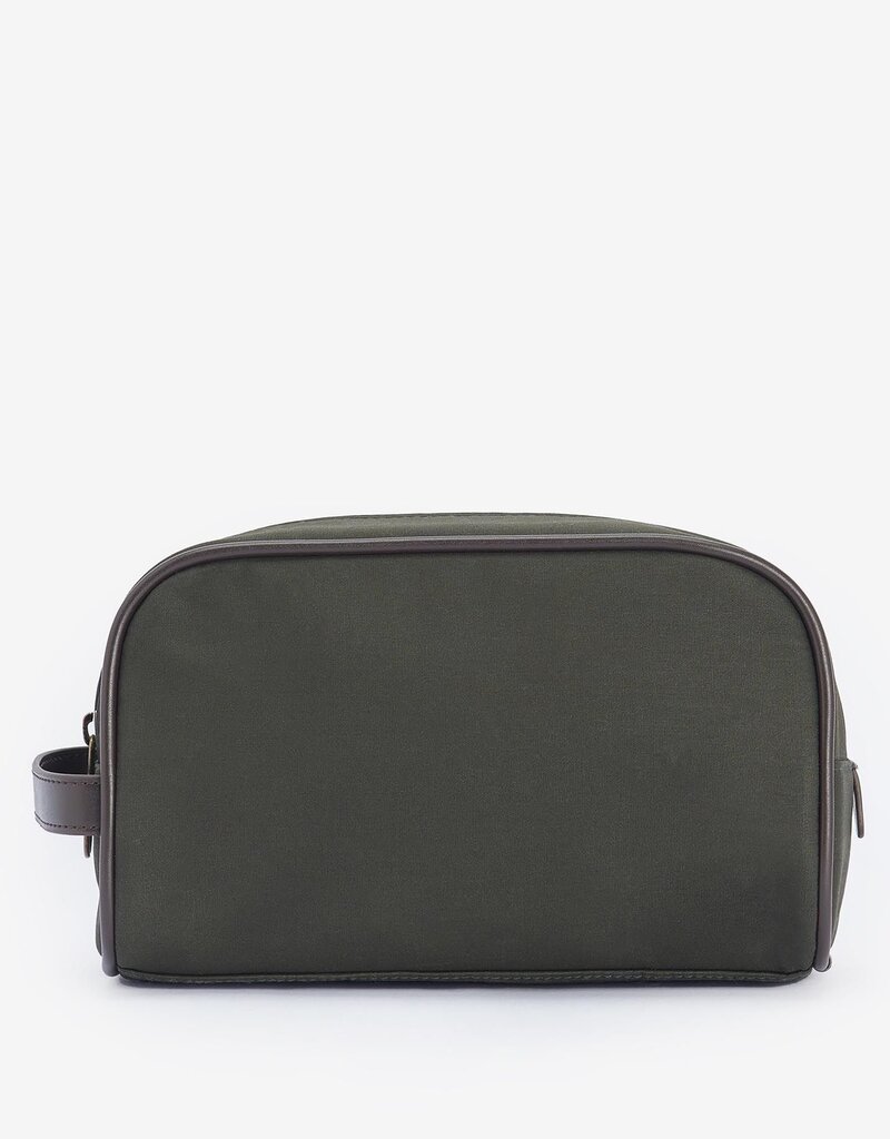 Barbour Olive Wax Washbag