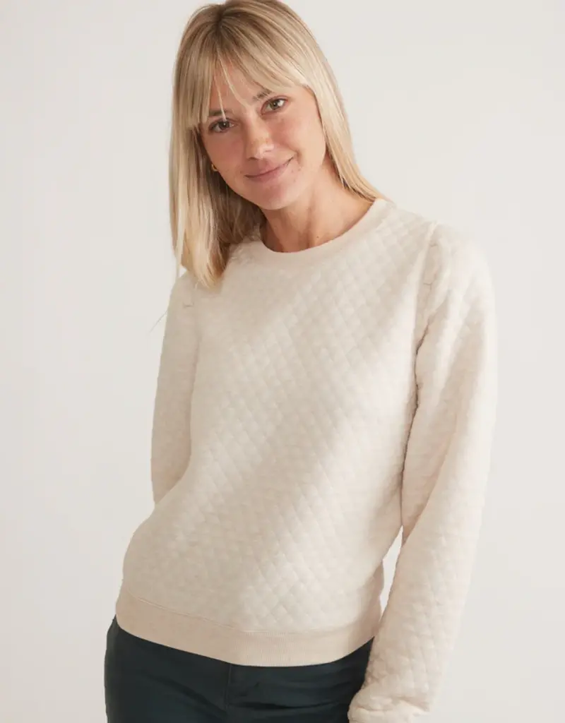 Marine Layer W's Corbet Quilted Puff Sleeve Crewneck