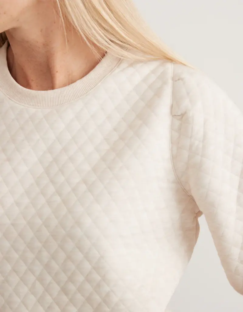 Marine Layer W's Corbet Quilted Puff Sleeve Crewneck