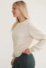 Marine Layer W's Corbet Quilted Puff Sleeve Crewneck