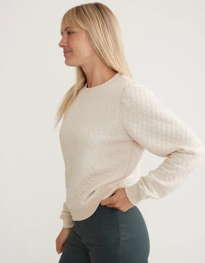 Marine Layer W's Corbet Quilted Puff Sleeve Crewneck