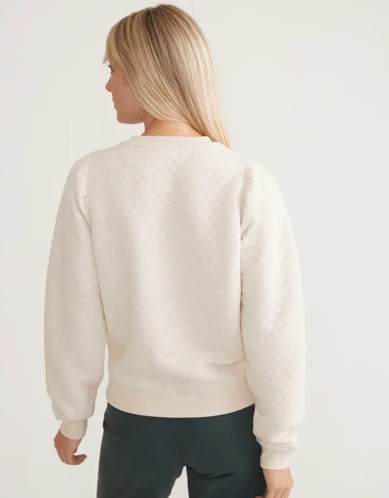 Marine Layer W's Corbet Quilted Puff Sleeve Crewneck