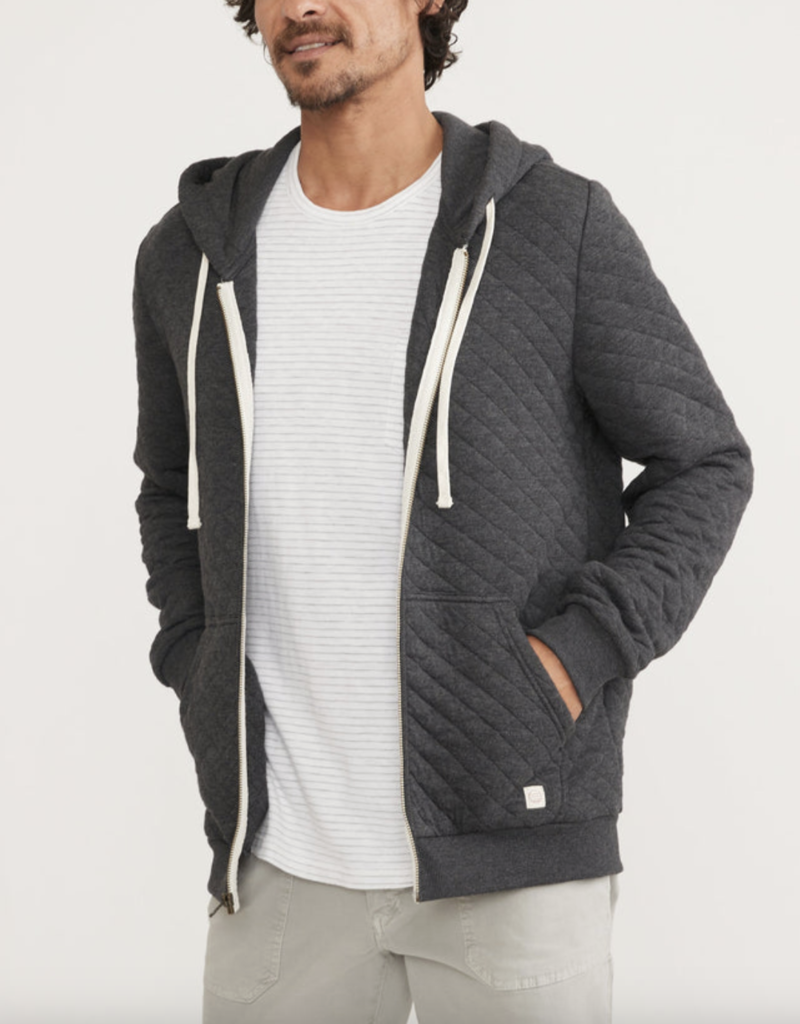 Quilted zip hoodie sale