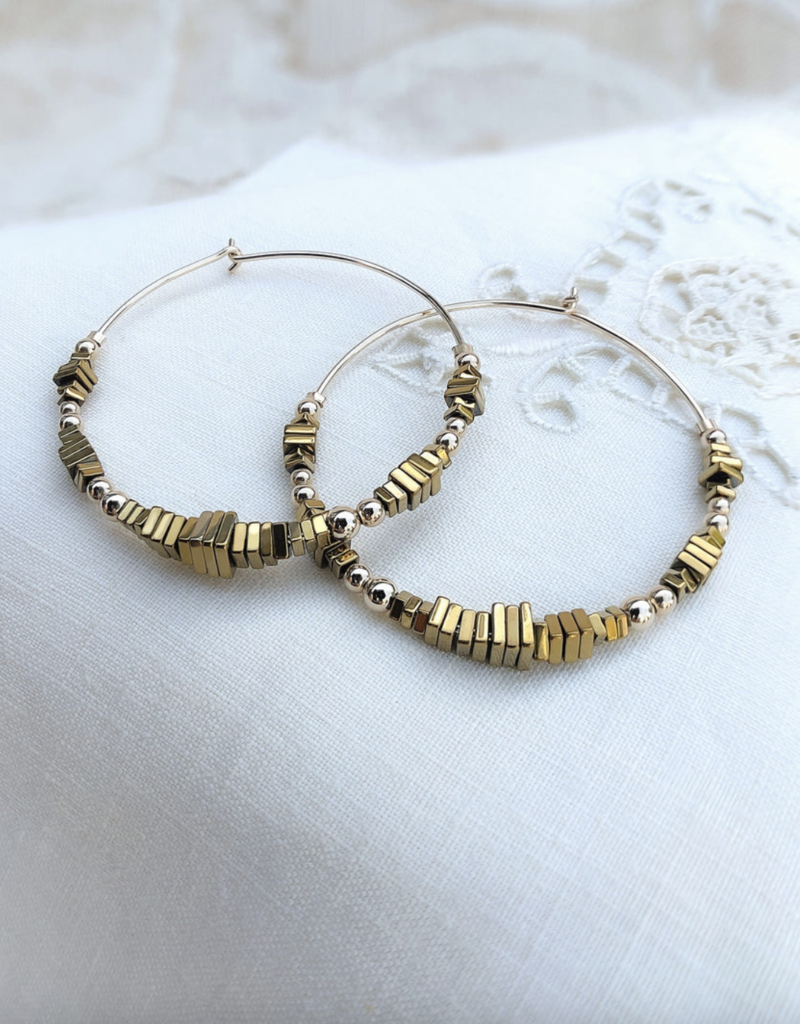 Pliers and String Tessera Hoop M-14K Gold Fill