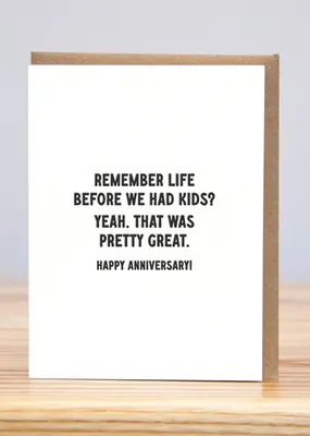 Huckleberry Letter Press Before Kids Anniversary Card