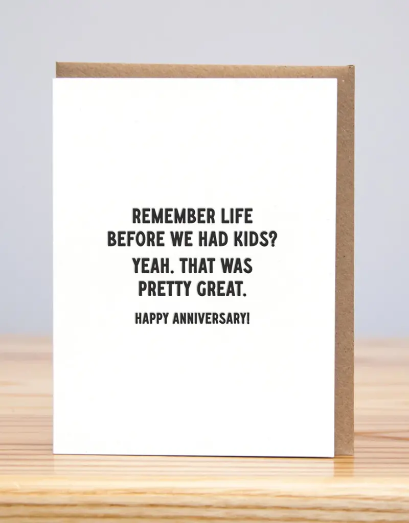 Huckleberry Letter Press Before Kids Anniversary Card