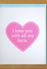 McBitterson With All My Farts Letterpress Love Card