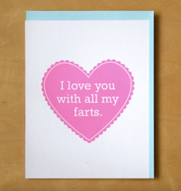 McBitterson With All My Farts Letterpress Love Card