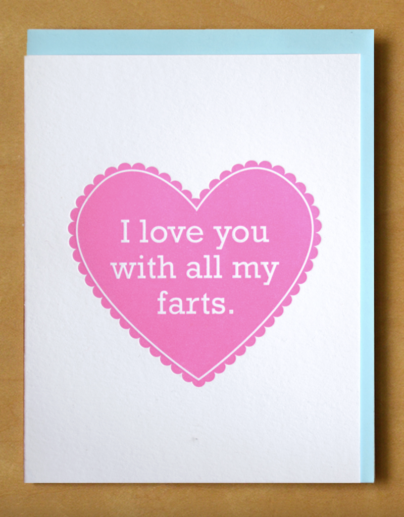 McBitterson With All My Farts Letterpress Love Card