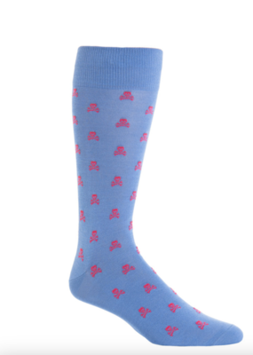 Dapper Classics Azure Blue w/ Coral Skull