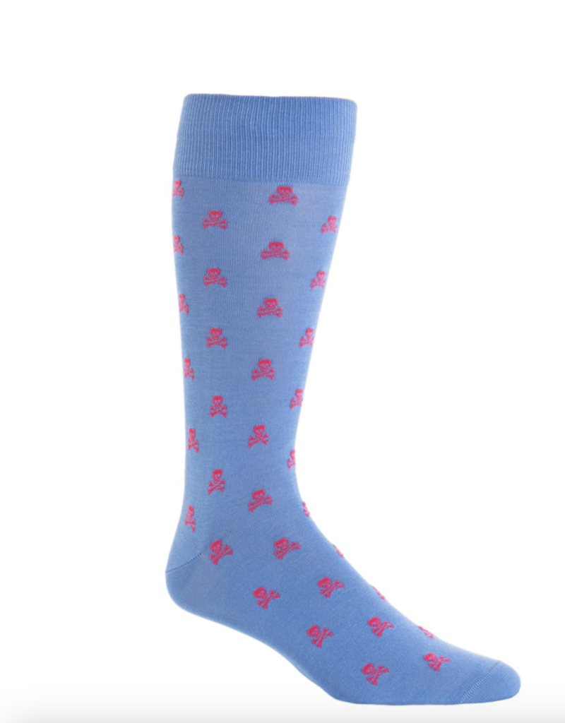 Dapper Classics Azure Blue w/ Coral Skull