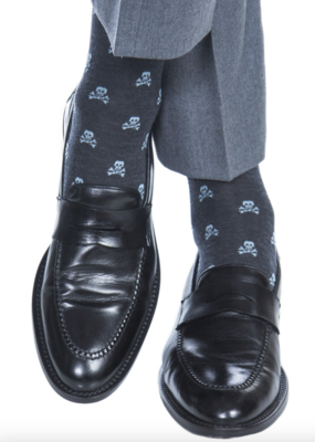 Dapper Classics Charcoal with sky blue skull