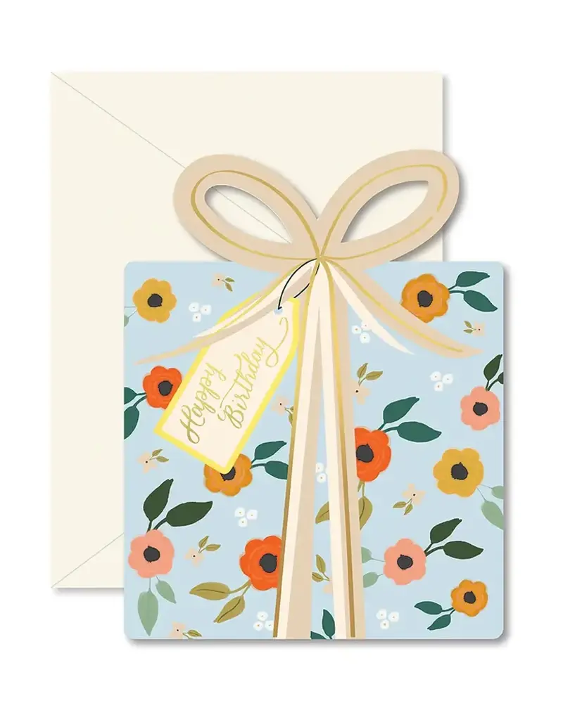 Ginger P. Designs Blue Gift Shape B Day Card