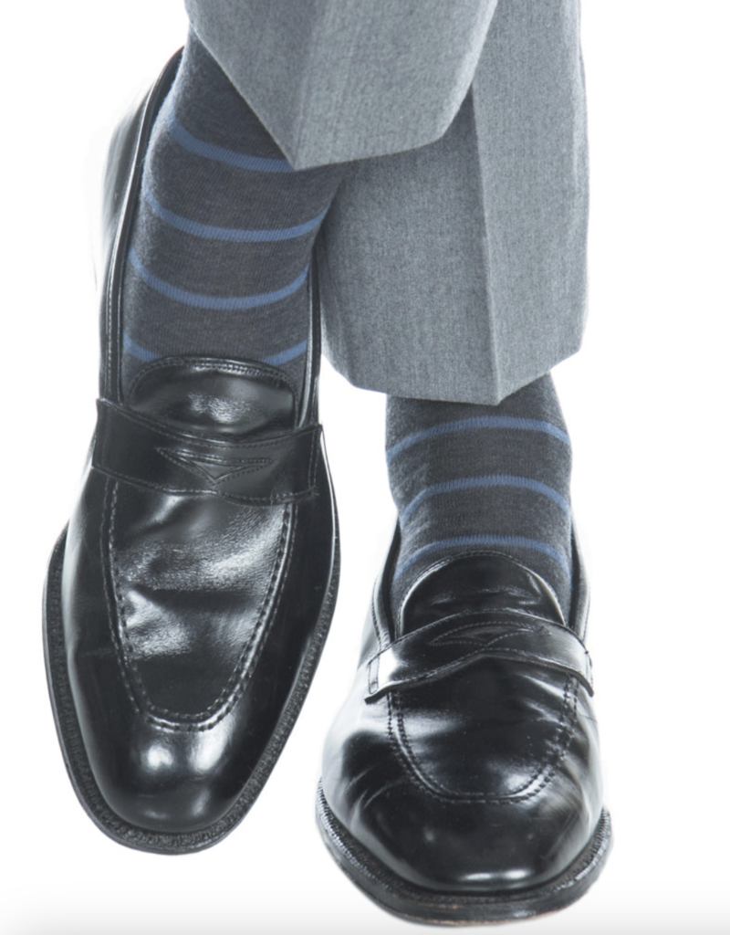 Dapper Classics Charcoal With Bay Blue Stripe