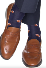 Dapper Classics Classic Navy with Burnt Orange Football Sock
