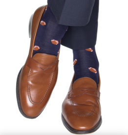 Dapper Classics Classic Navy with Burnt Orange Football Sock