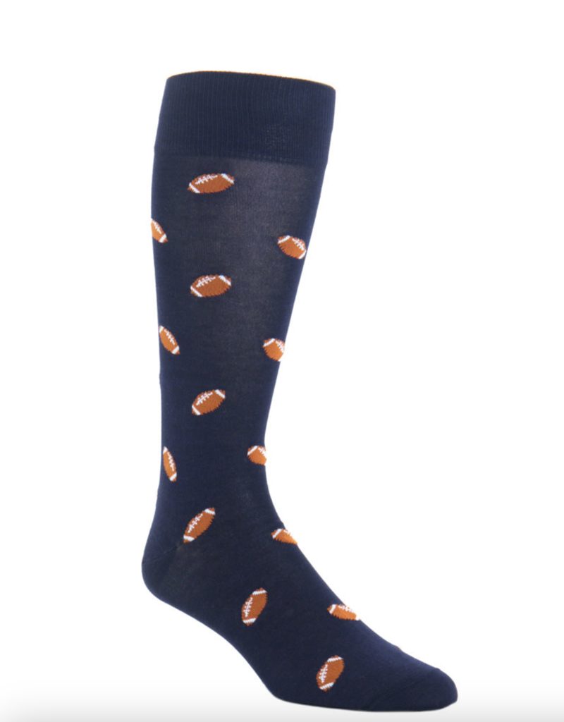 Dapper Classics Classic Navy with Burnt Orange Football Sock