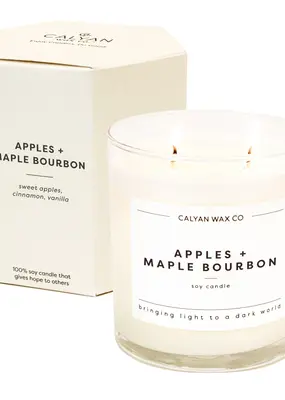 Calyan Wax Co. Double Wick Apples+Maple Bourbon Candle
