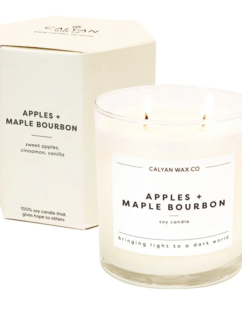 Calyan Wax Co. Double Wick Apples+Maple Bourbon Candle