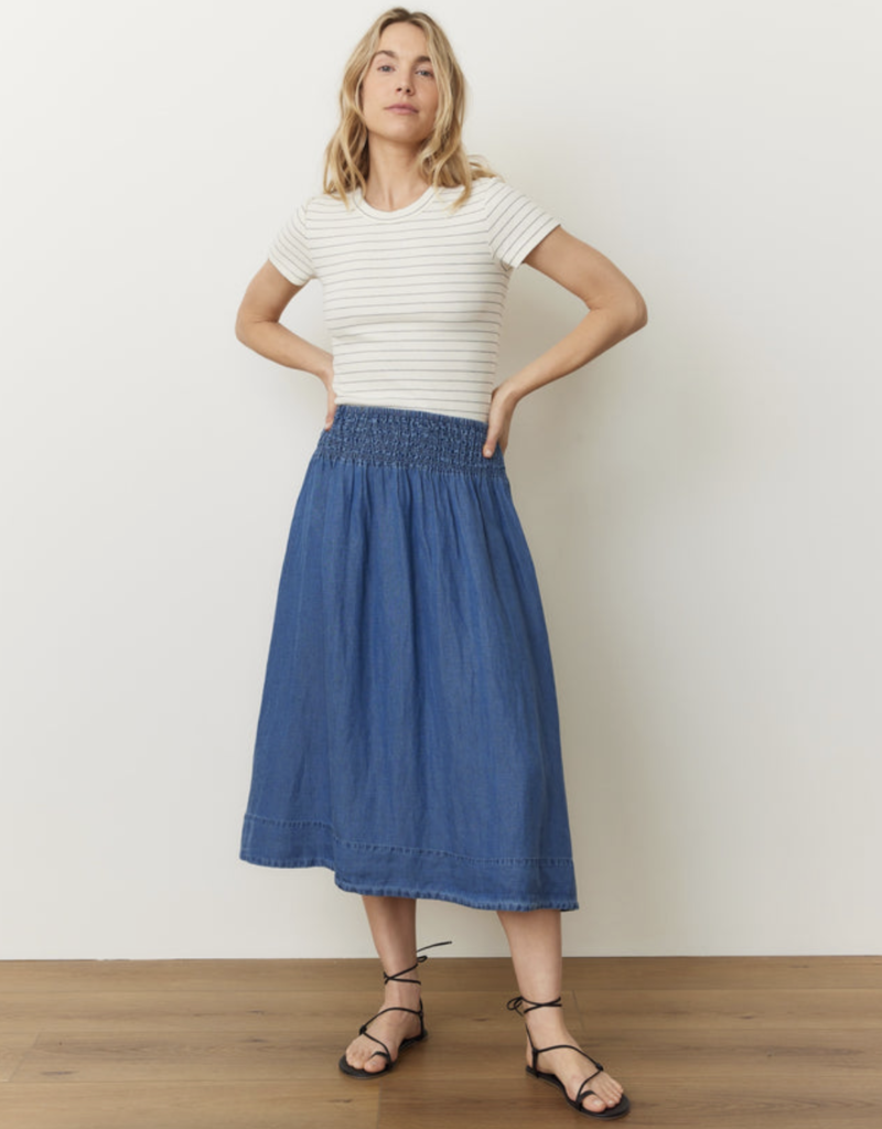 Marine Layer Bea Chambray Midi Skirt