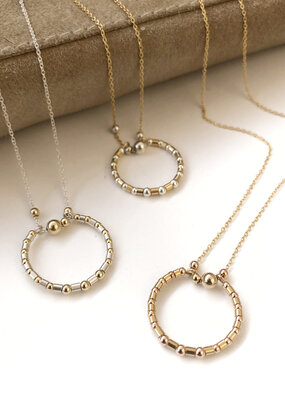 Pliers and String Harmony Circle Necklace, GF