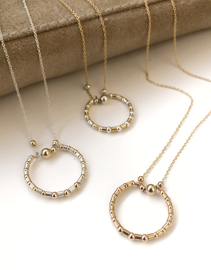 Pliers and String Harmony Circle Necklace, GF