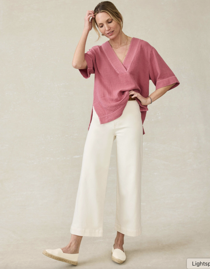 Faherty Dune Cotton Gauze Popover