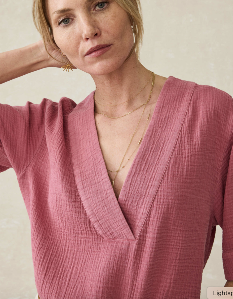 Faherty Dune Cotton Gauze Popover