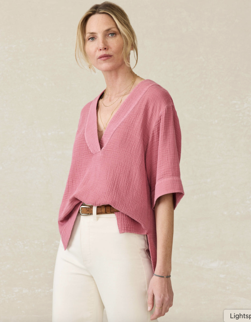 Faherty Dune Cotton Gauze Popover