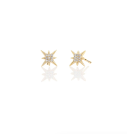 Kris Nations Starburst Crystal Stud Earrings - 18k
