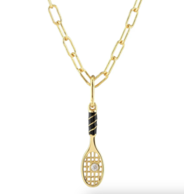Kris Nations Tennis Racket Enamel Charm Necklace