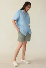Faherty Short Sleeve Tried & True Chambray Shirt