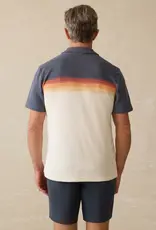 Faherty Cabana Towel Terry Surf Stripe Polo