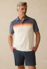 Faherty Cabana Towel Terry Surf Stripe Polo