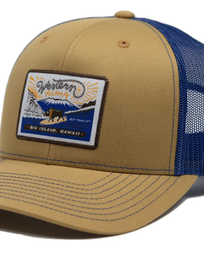 Western Aloha Take It Easy Snapback Trucker Blue Carmel