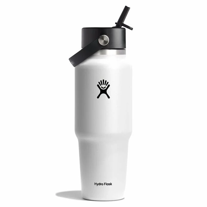 32 oz Wide Flex Straw Travel Bottle White - Venture Quality