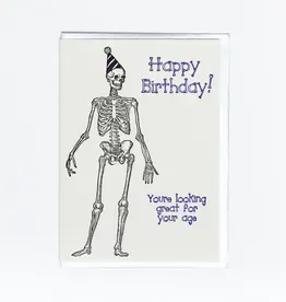 Lady Pilot Letterpress Skeleton Birthday