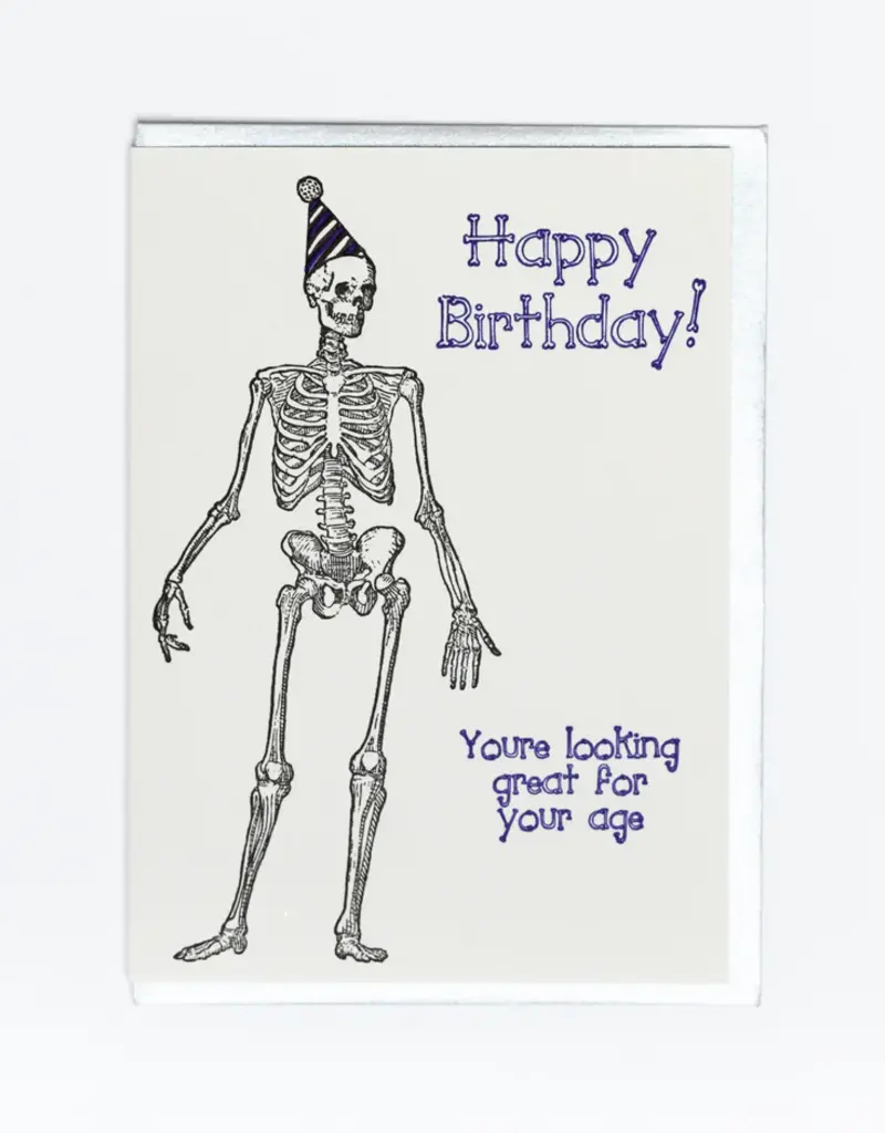 Lady Pilot Letterpress Skeleton Birthday