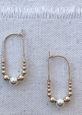 Pliers and String Caviar Oblong Earrings GF
