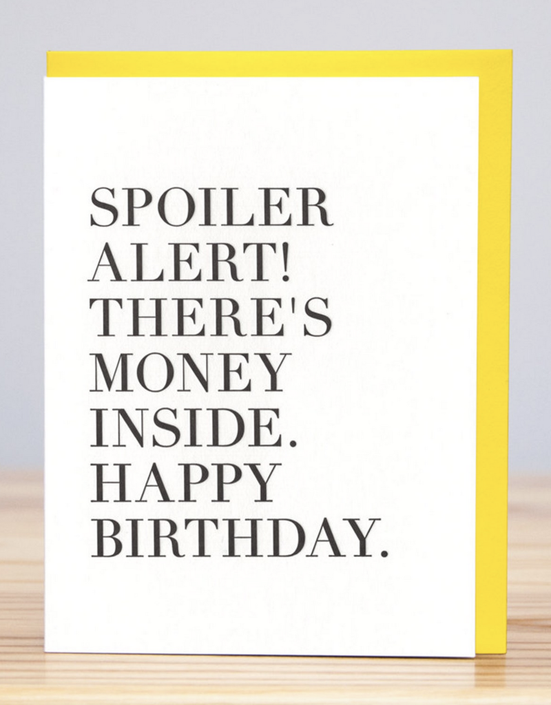 Huckleberry Letter Press Spoiler Alert Card
