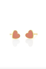 Kris Nations Petite Heart Enamel Stud Earrings - 18k Gold Vermeil