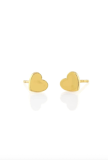 Kris Nations Petite Heart Enamel Stud Earrings - 18k Gold Vermeil