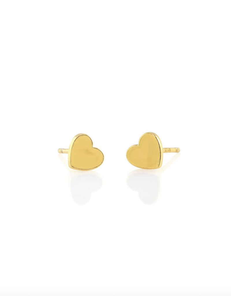 Kris Nations Petite Heart Enamel Stud Earrings - 18k Gold Vermeil