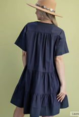 Style USA Embroidery Detail Mini Dress