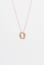 Rose Gold Triple Mixed Metal Ring Necklace