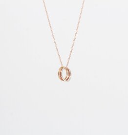 Rose Gold Triple Mixed Metal Ring Necklace
