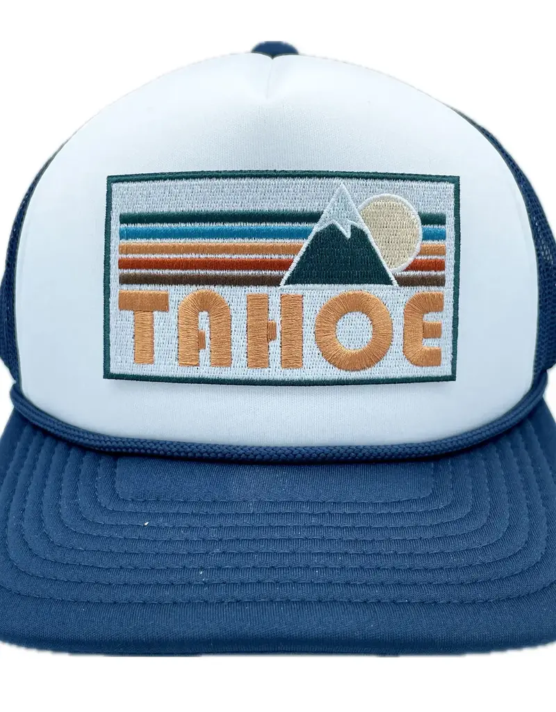 Hey Mountains Lake Tahoe Trucker Hat Navy/White