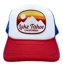 Hey Mountains Tahoe Trucker Hat Red/White/Blue