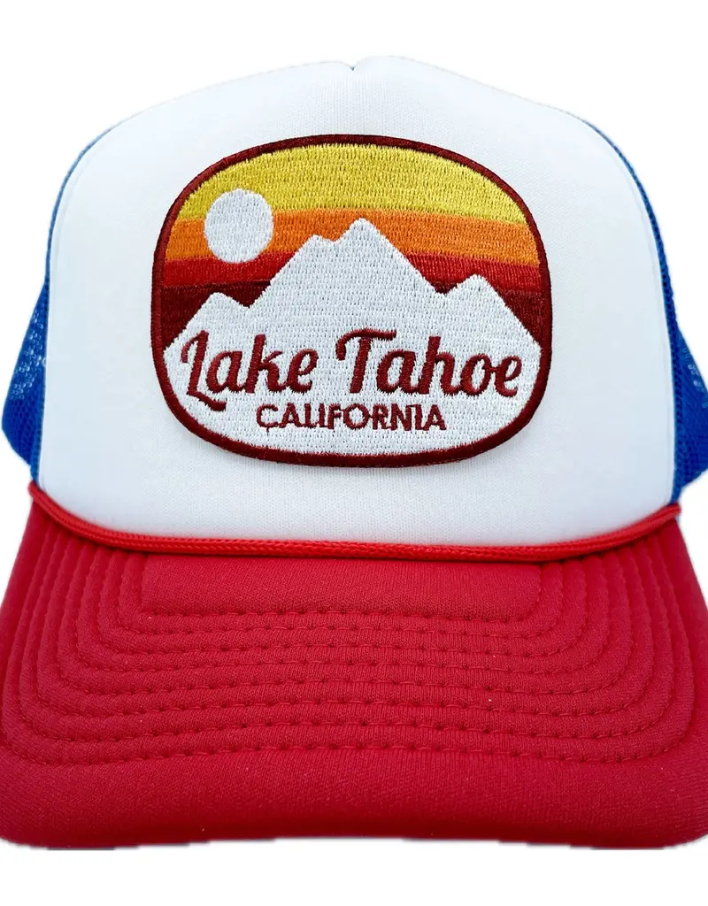 Hey Mountains Tahoe Trucker Hat Red/White/Blue