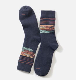 Marine Layer Crew Sock Navy Landscape OS